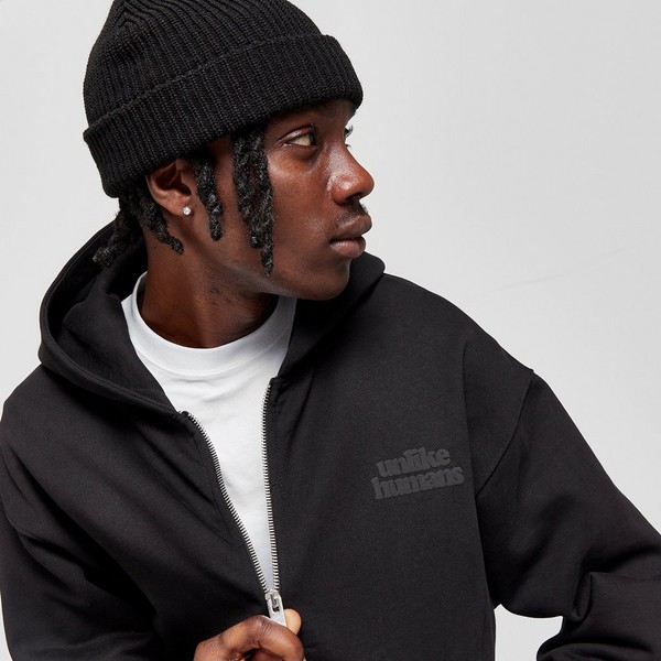 UNLIKE HUMANS BLUZĂ CU GLUGĂ BUBBLE ZT BLK-BLK SWEATSHIRT