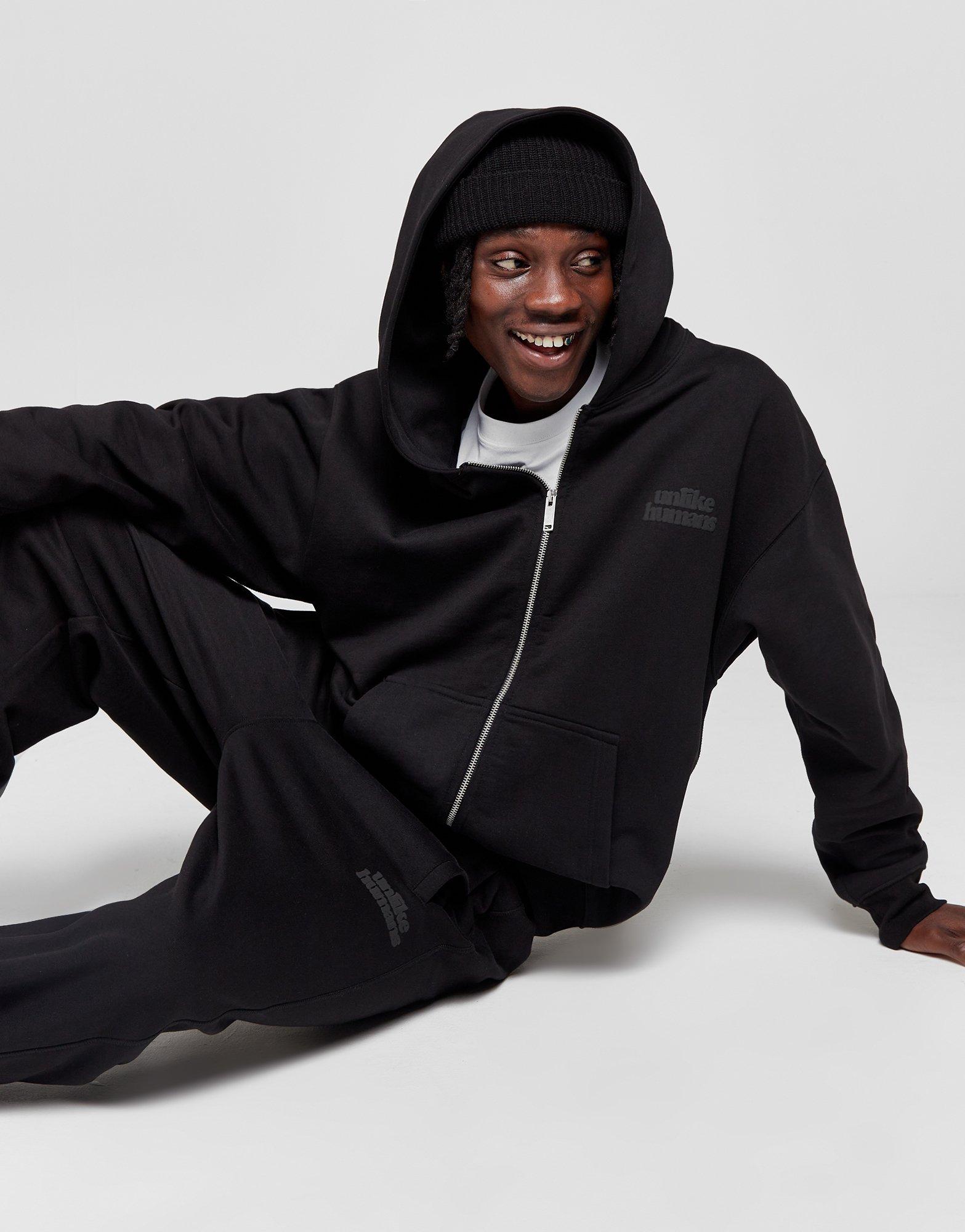 Férfi pulóverek UNLIKE HUMANS PULÓVER KAPUCNIS BUBBLE ZT BLK-BLK SWEATSHIRT ULHTM10181007 Fekete