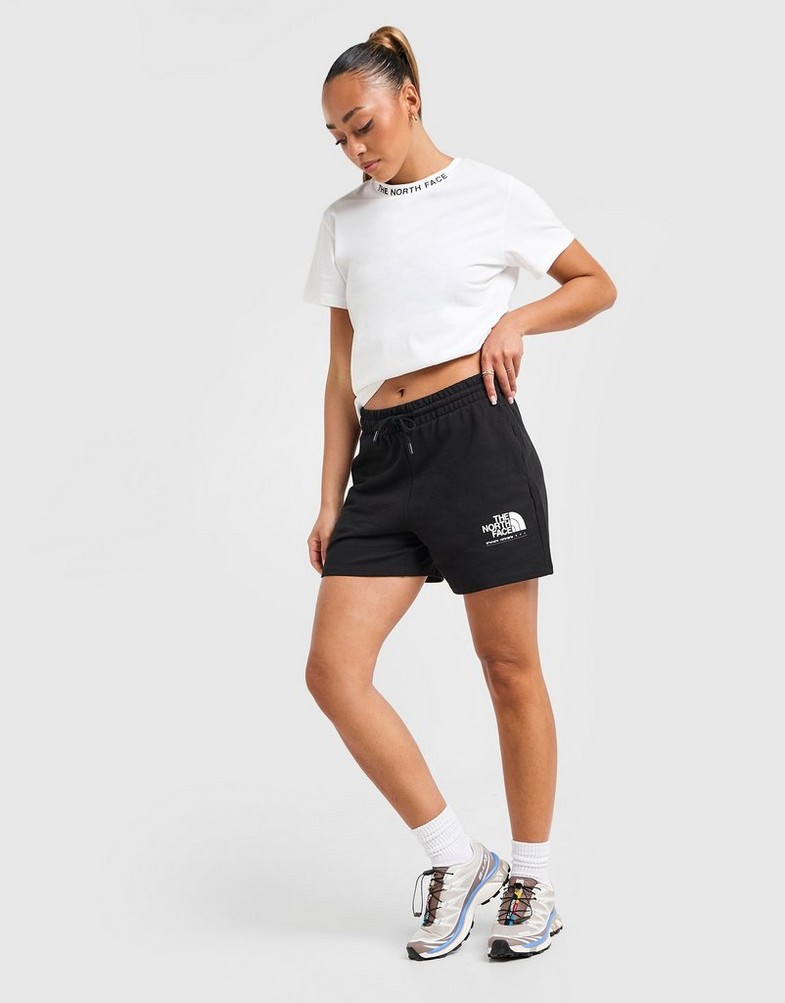 Pantaloni scurți pentru femei THE NORTH FACE PANTALONI SCURȚI   TECH GRPH SHORT BLK/WH NF0A8CBHJK31 Negru