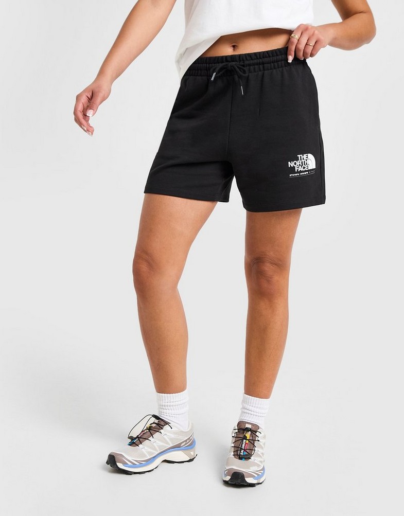Pantaloni scurți pentru femei THE NORTH FACE PANTALONI SCURȚI   TECH GRPH SHORT BLK/WH NF0A8CBHJK31 Negru