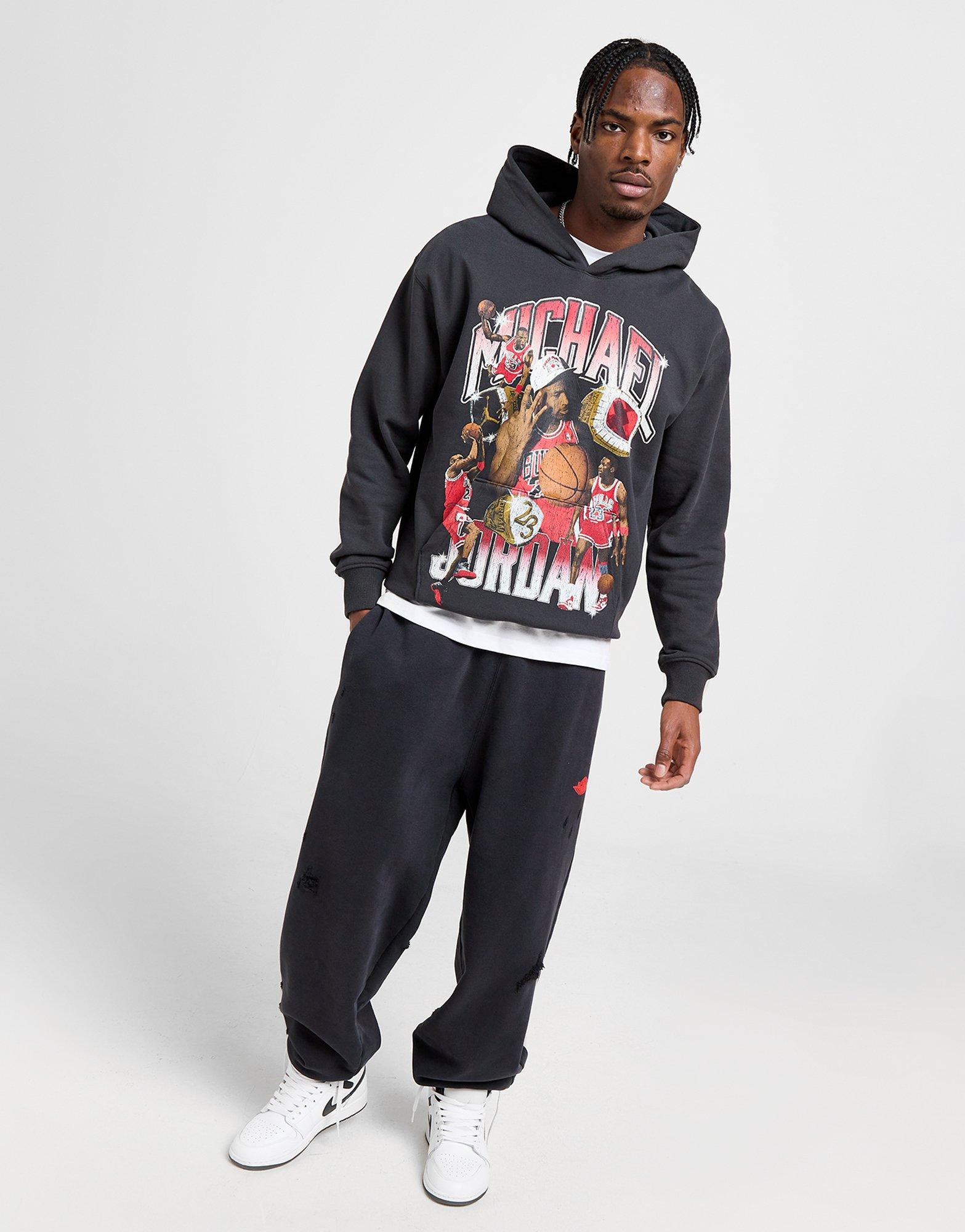 Férfi pulóverek JORDAN PULÓVER KAPUCNIS M J FLIGHT GFX FLC HJ4396-045 Fehér