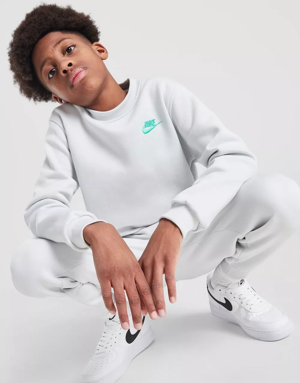 NIKE КОФТА K NSW CLUB FLC CREW LS LBR B, фото 1 з 5