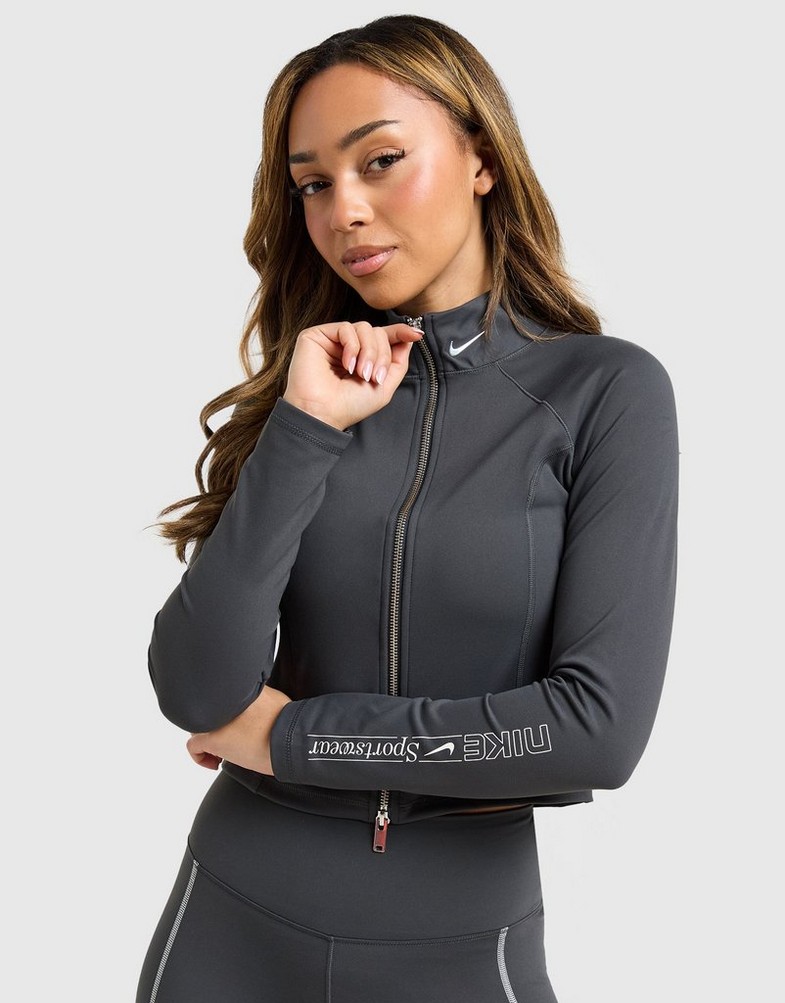 Жіночі кофти NIKE КОФТА НА БЛИСКАВЦІ W NSW JCKT GLS HV6524-060 Сірий