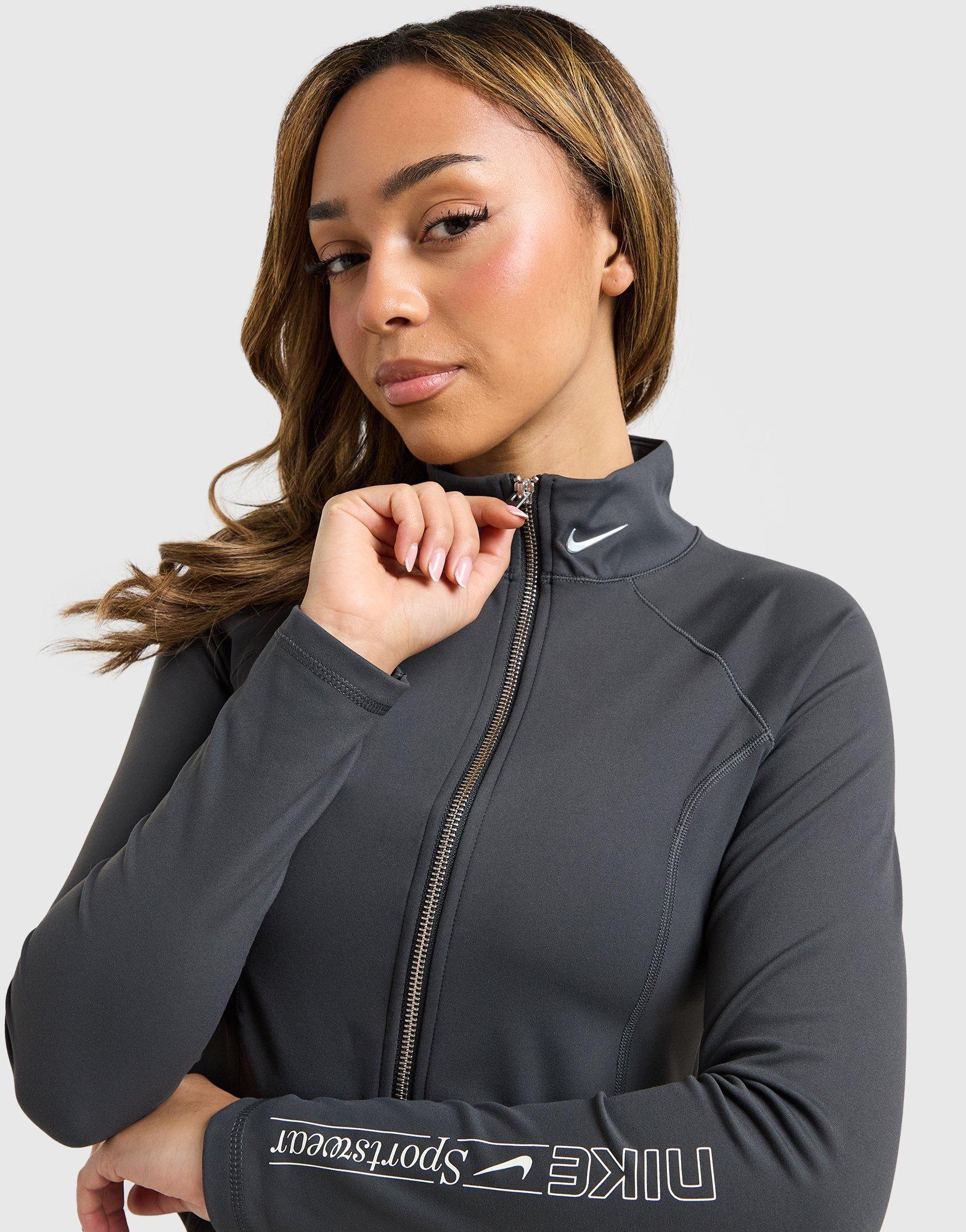 Dámská mikina NIKE MIKINA ROZEPÍNACÍ W NSW JCKT GLS HV6524-060 Šedá