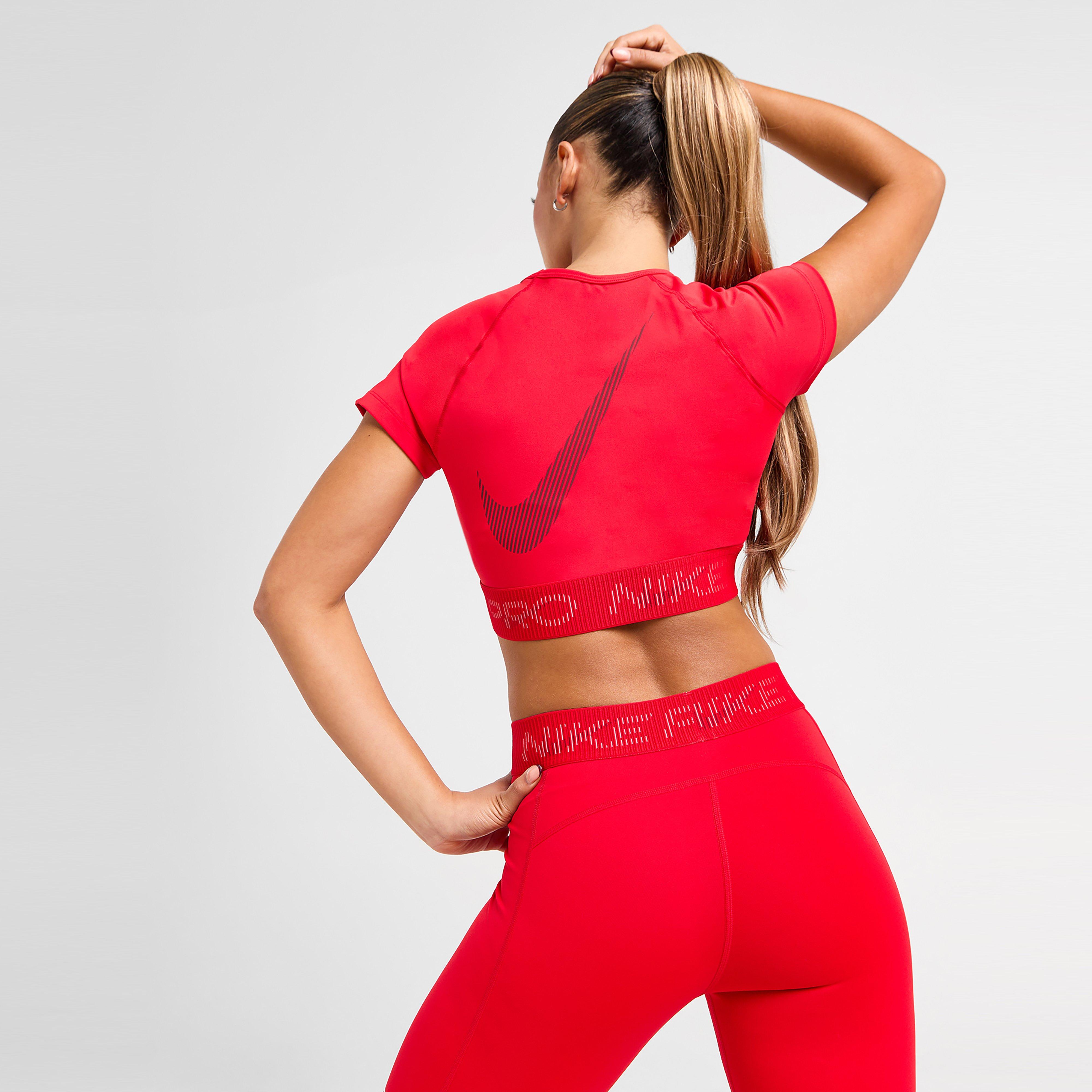 Top pentru femei NIKE TOP W NIKE PRO DF SS CROP TOP GX