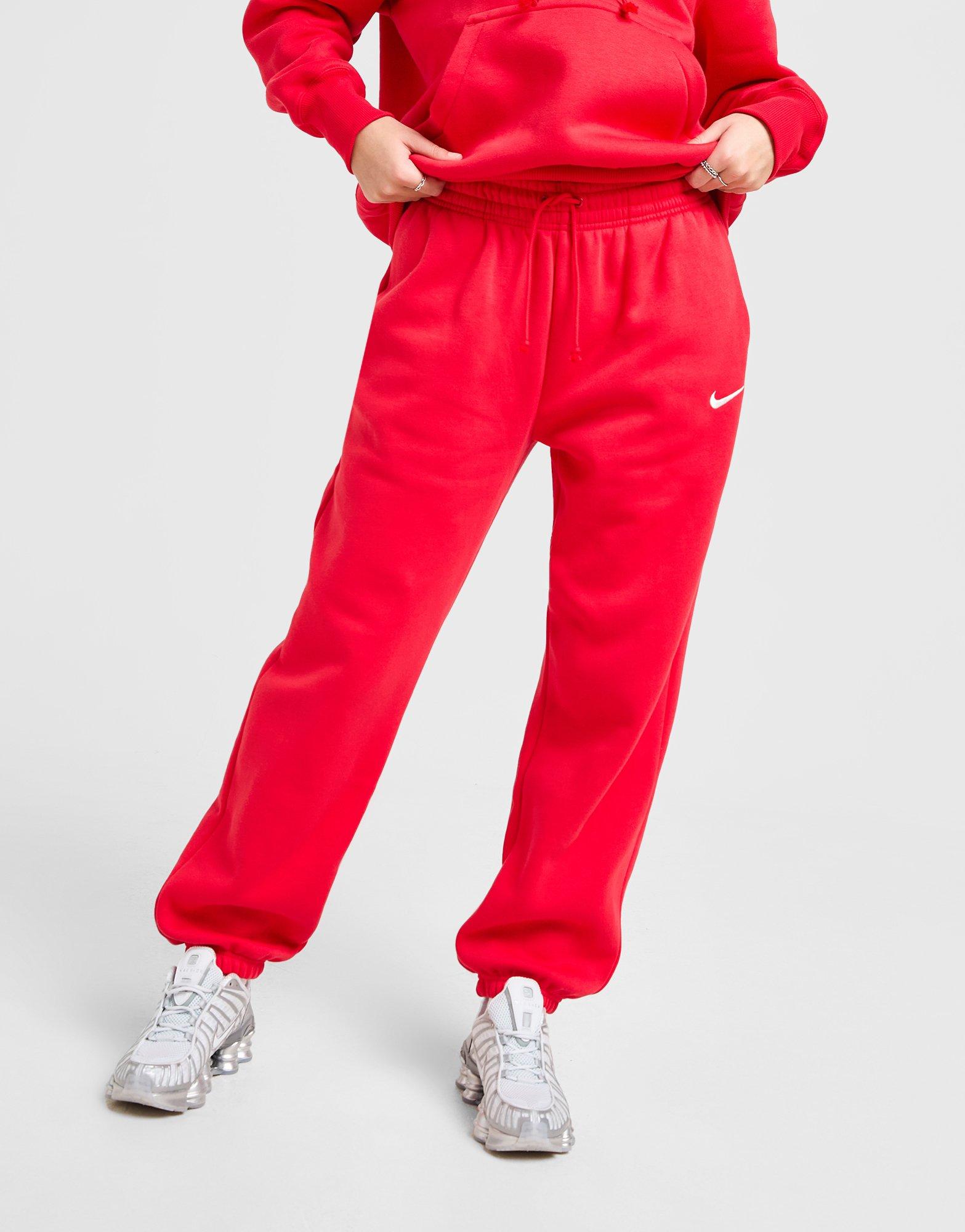 NIKE SPODNIE W NSW PHNX FLC HR OS PANT 2 FZ5996-657 Czerwony