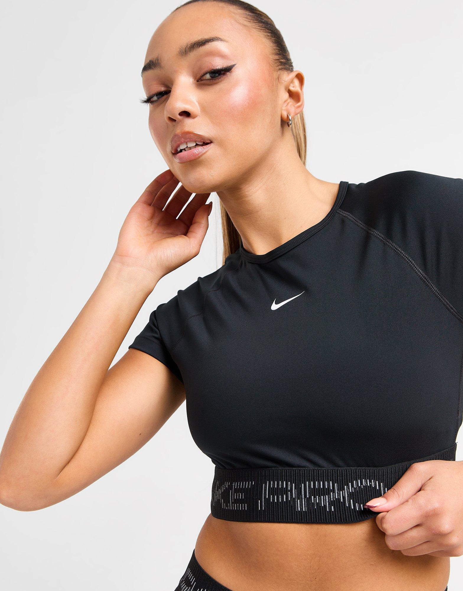 Női top NIKE TOP W NIKE PRO DF SS CROP TOP GX HM6369-010 Fekete
