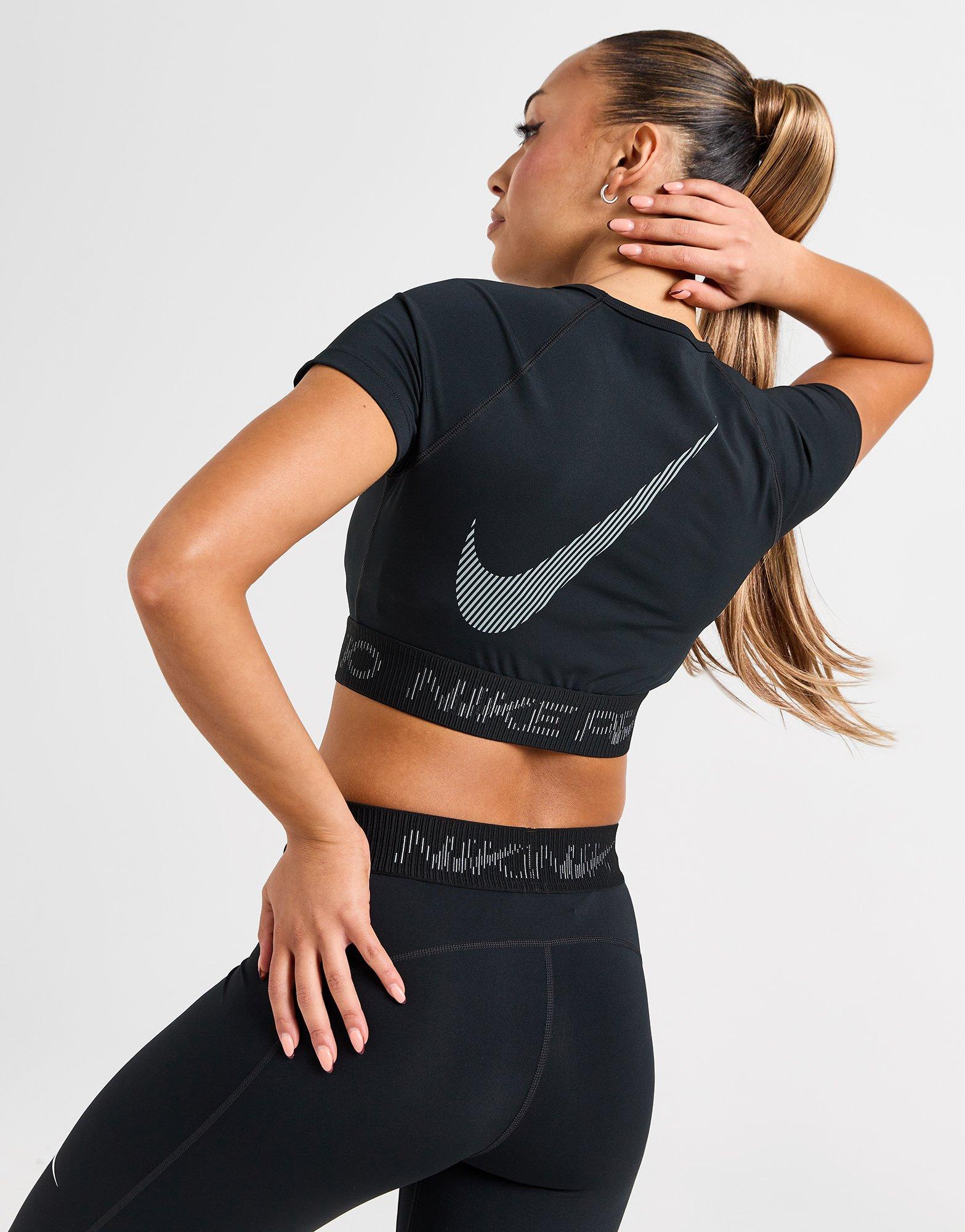 Női top NIKE TOP W NIKE PRO DF SS CROP TOP GX HM6369-010 Fekete