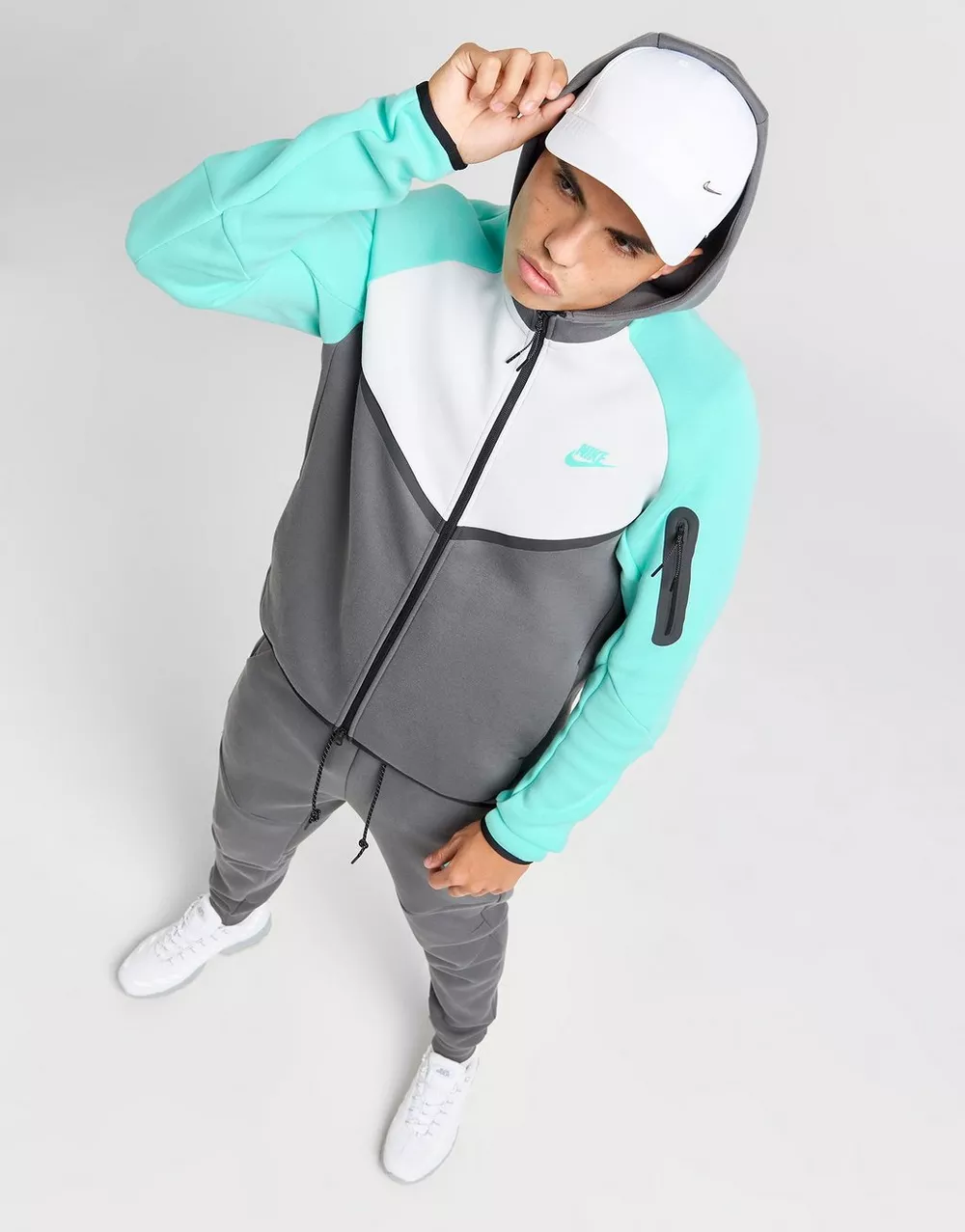 NIKE КОФТА НА БЛИСКАВЦІ З   КАПЮШОНОМ M NK TCH FLC FZHD, фото 1 з 6