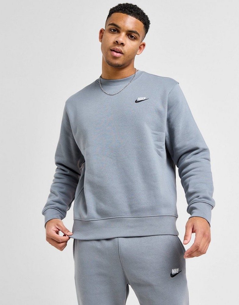 Bluza męska NIKE BLUZA M NSW CLUB DT CREW BB DQ8383-067 Szary