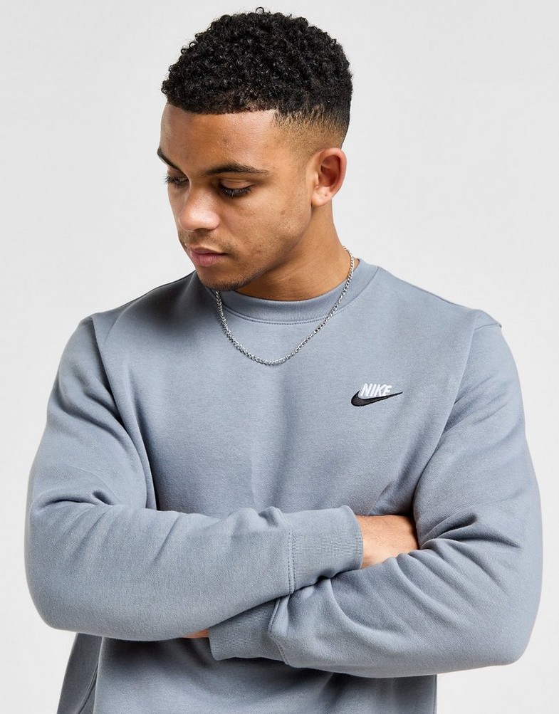 Bluza męska NIKE BLUZA M NSW CLUB DT CREW BB DQ8383-067 Szary