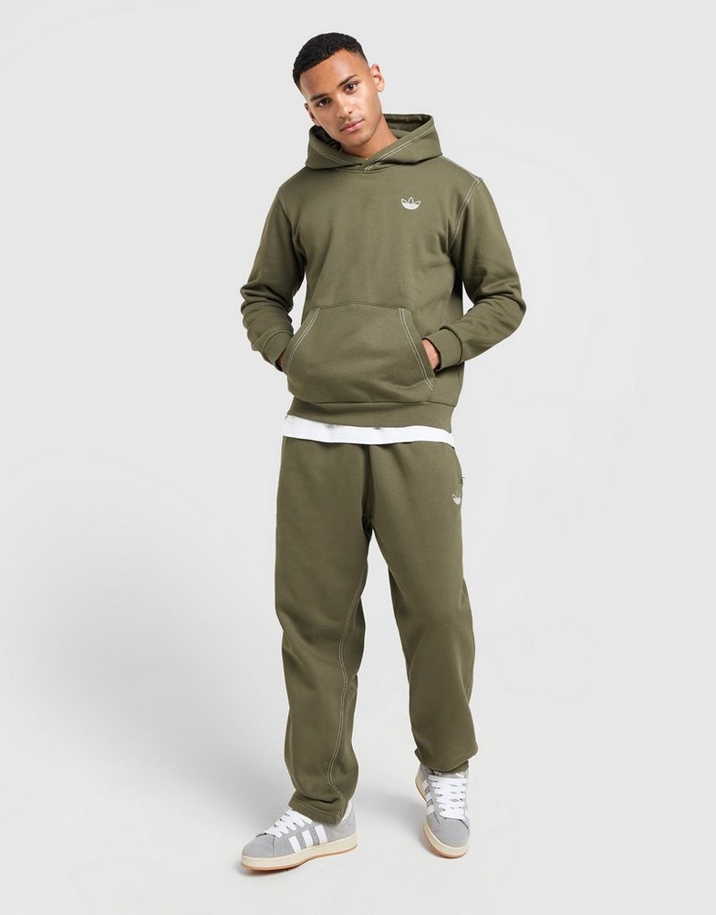 Férfi pulóverek ADIDAS PULÓVER KAPUCNIS STITCH HD KHAKI