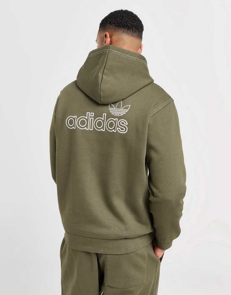 Férfi pulóverek ADIDAS PULÓVER KAPUCNIS STITCH HD KHAKI