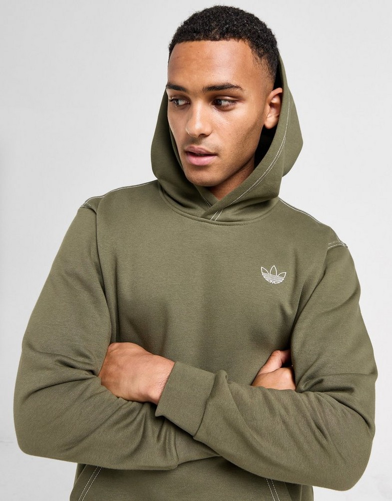 Férfi pulóverek ADIDAS PULÓVER KAPUCNIS STITCH HD KHAKI