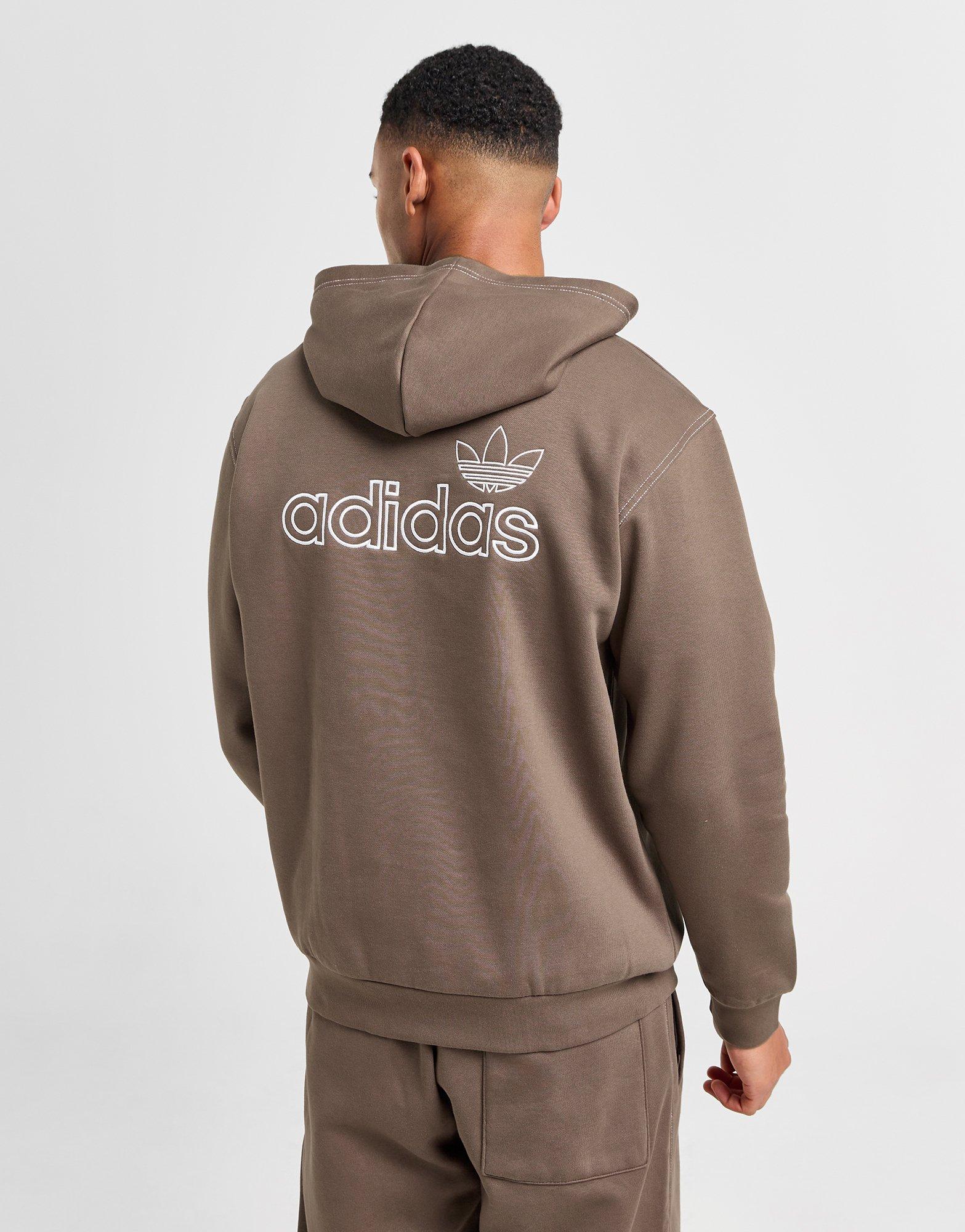 Férfi pulóverek ADIDAS PULÓVER KAPUCNIS SCRIPT HD JY2064 Barna