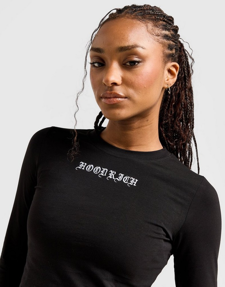 Жіночі футболки HOODRICH ФУТБОЛКА DUSK LS BABY T BLK HW04240284 Чорний