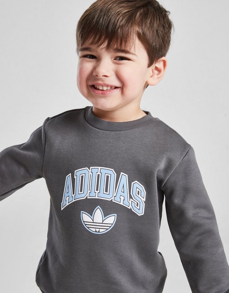 Detská tepláková súprava ADIDAS SÚPRAVA VARSITY OH SUIT GRY/BLU$ B