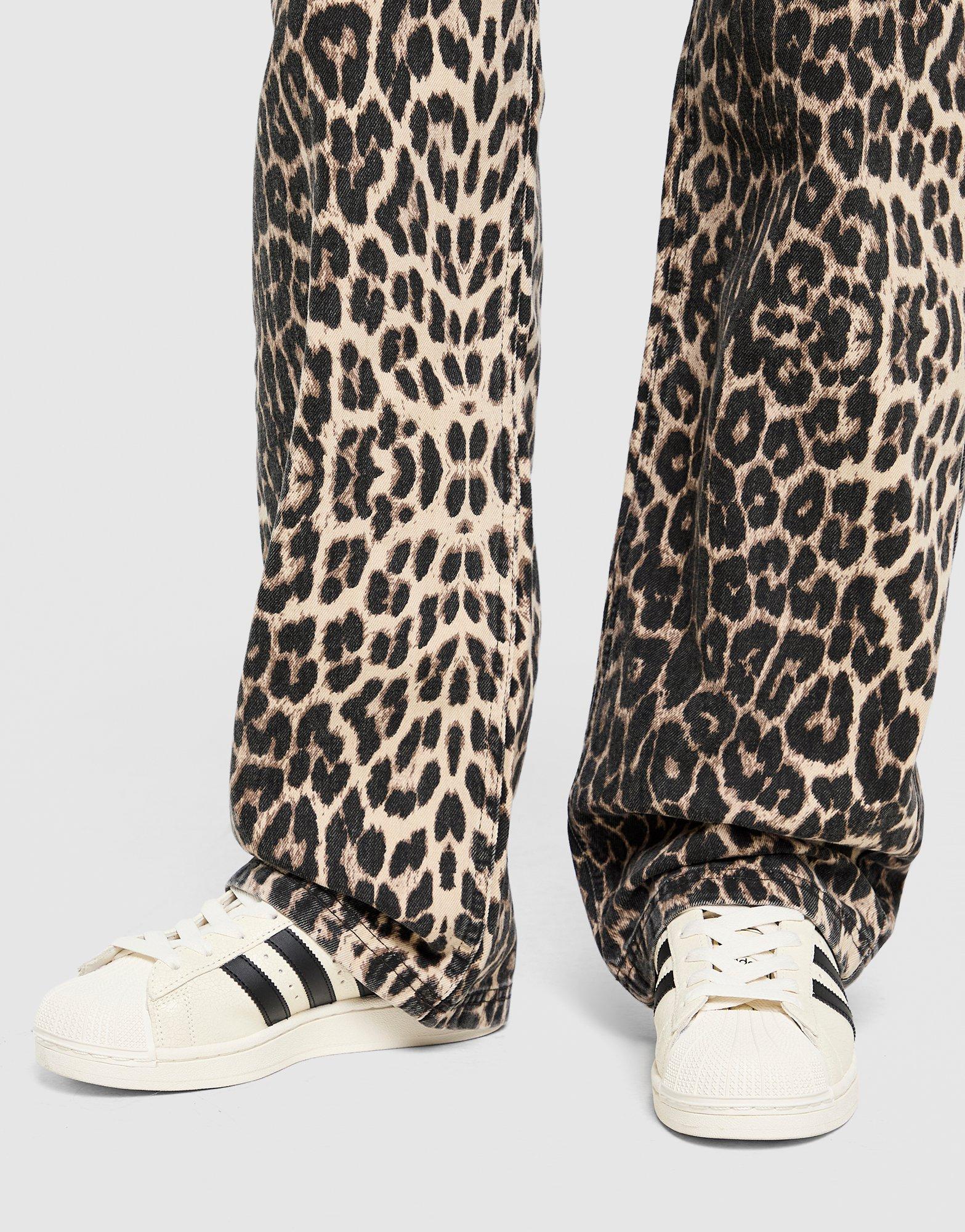 Jeansy damskie UNLIKE HUMANS SPODNIE LEOPARD JN ULHTW10210752 Brązowy