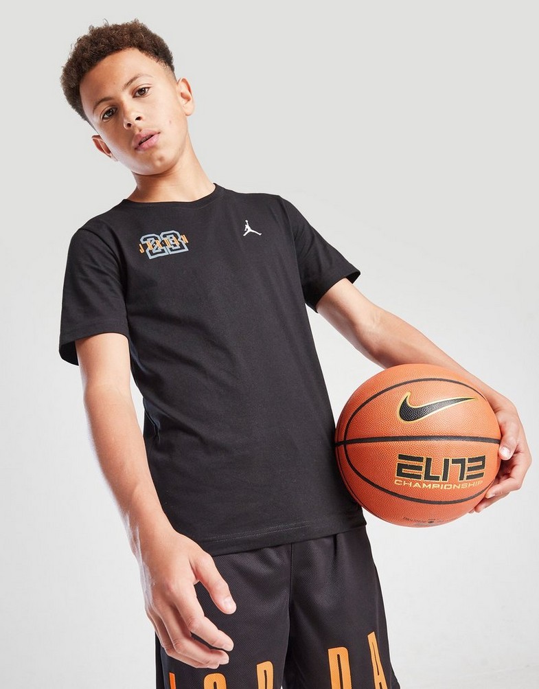 Koszulka, t-shirt dziecięcy NIKE HAD T-SHIRT JRD HBR BK HIT TEE BLK/Y 95D983-023 Czarny