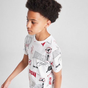 Koszulka, t-shirt dziecięcy JORDAN T-SHIRT ARC AOP TEE WHT/BLK/RED