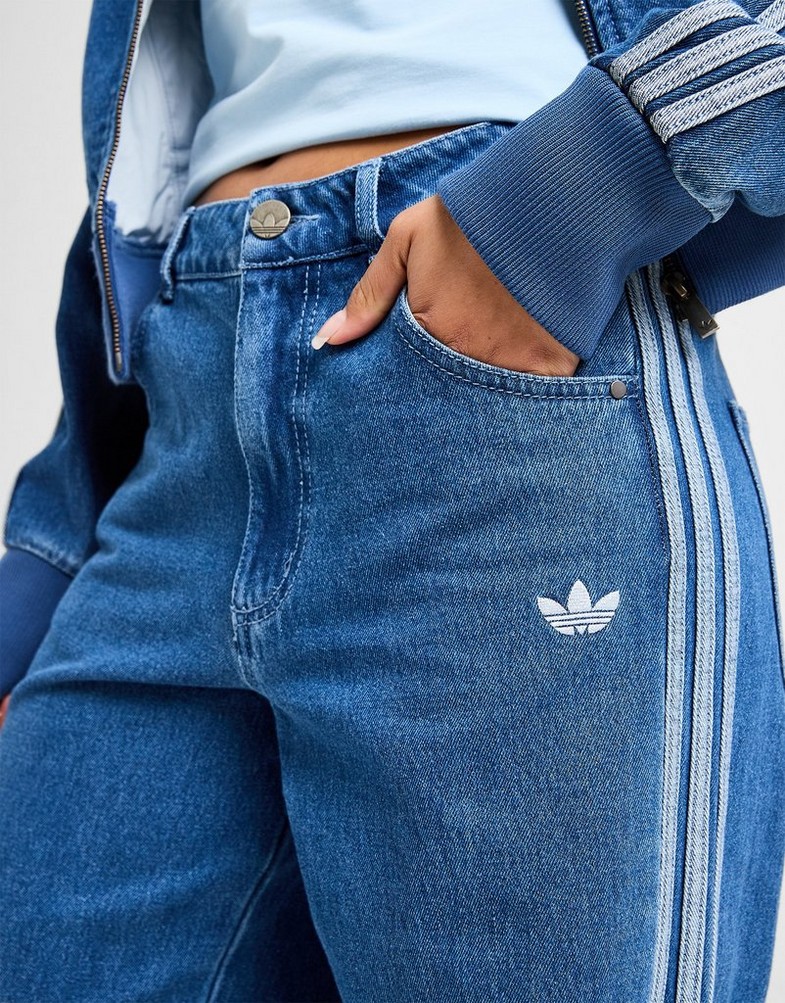 Jeansy damskie ADIDAS SPODNIE DENIM 3S PANT JD2574 Niebieski