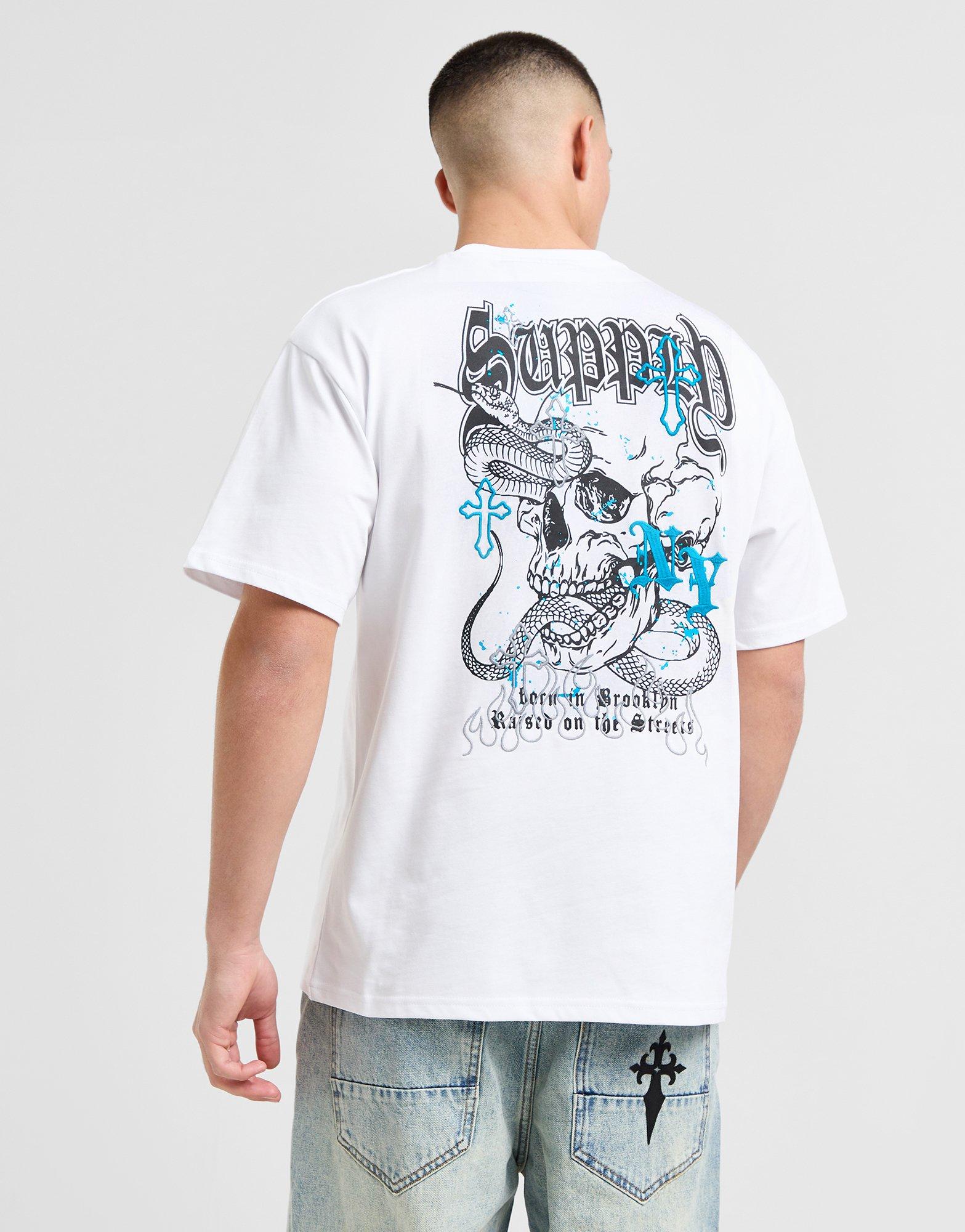 Koszulka, t-shirt męski SUPPLY & DEMAND T-SHIRT SKULL SNAKE TEE SUPTM17445010 Biały