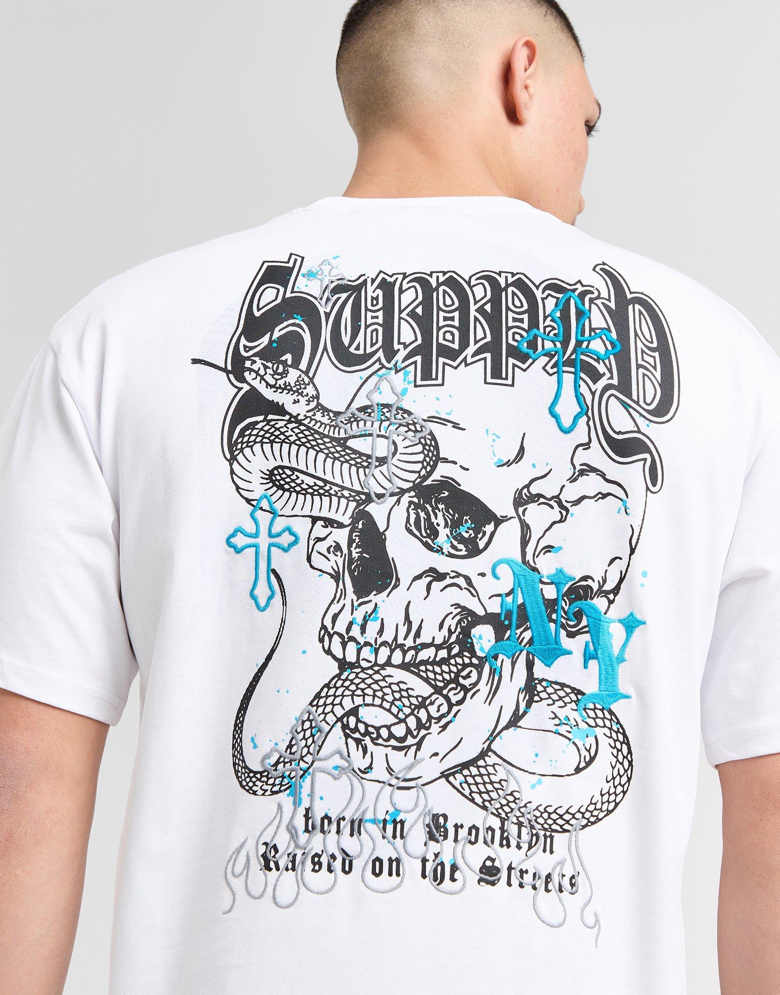 Koszulka, t-shirt męski SUPPLY & DEMAND T-SHIRT SKULL SNAKE TEE SUPTM17445010 Biały