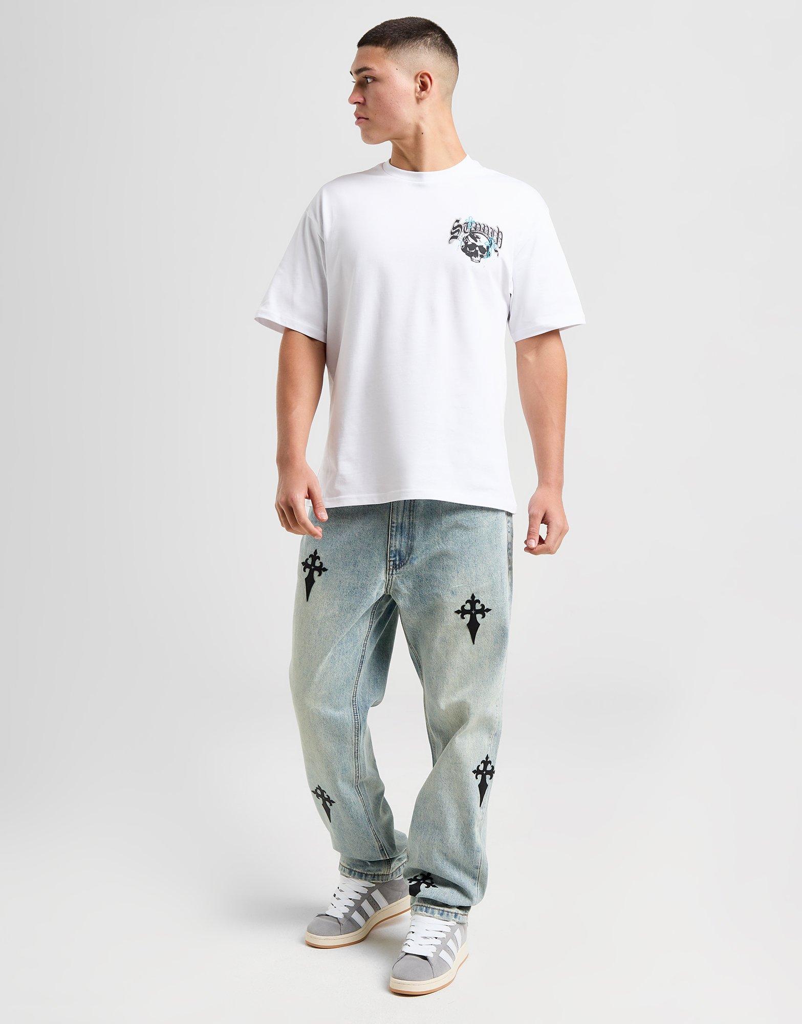 Koszulka, t-shirt męski SUPPLY & DEMAND T-SHIRT SKULL SNAKE TEE SUPTM17445010 Biały