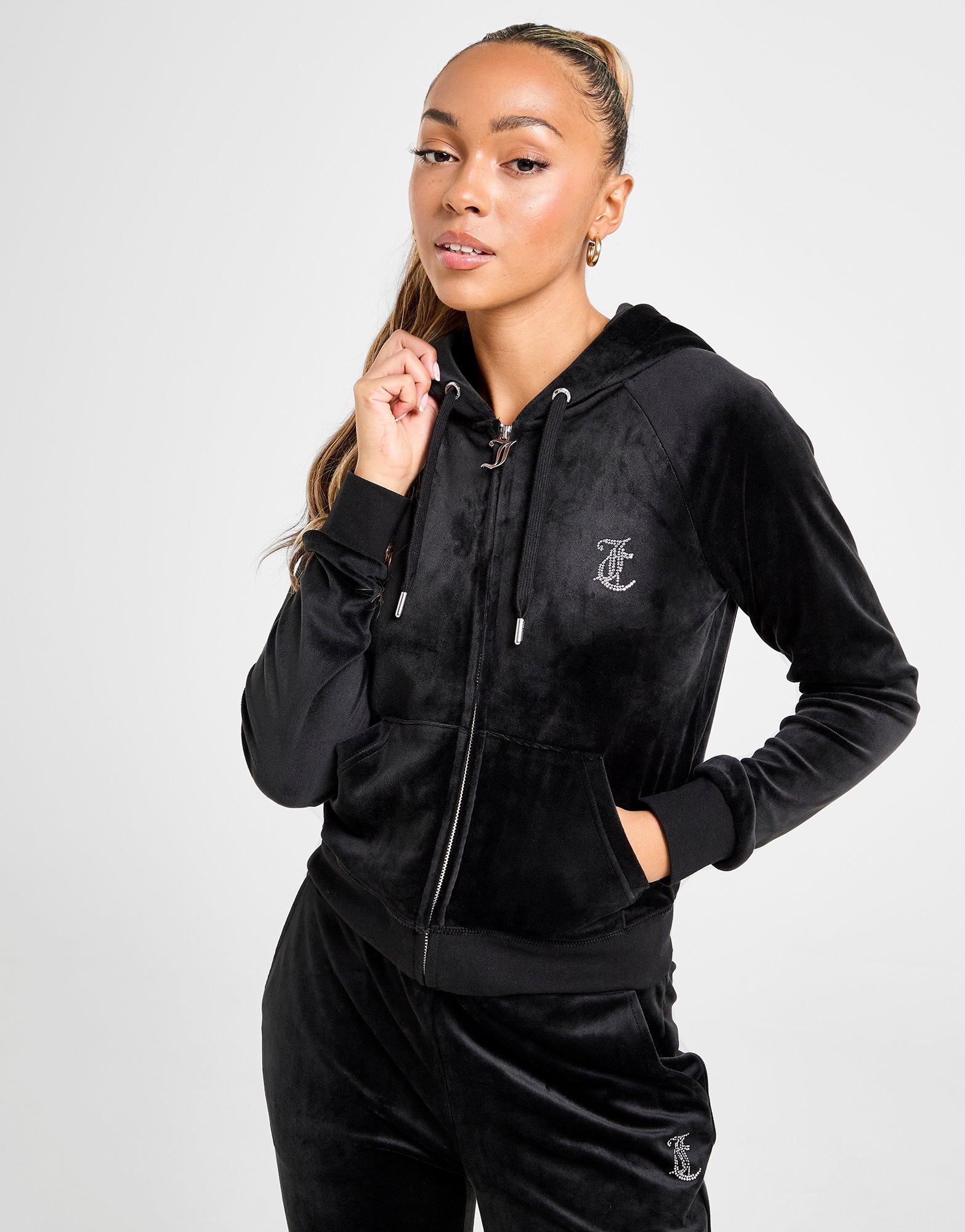 Bluză pentru femei JUICY COUTURE BLUZĂ CU GLUGĂ DMNT BLK JCJDW368101 Negru