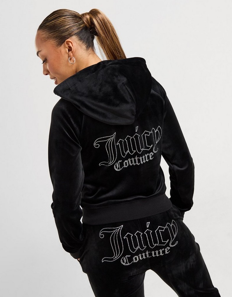 Дамска блуза JUICY COUTURE СУИТЧЪР СЪС ЗАКОПЧАВАНЕ   С КАЧУЛКА DMNT BLK JCJDW368101 Черен