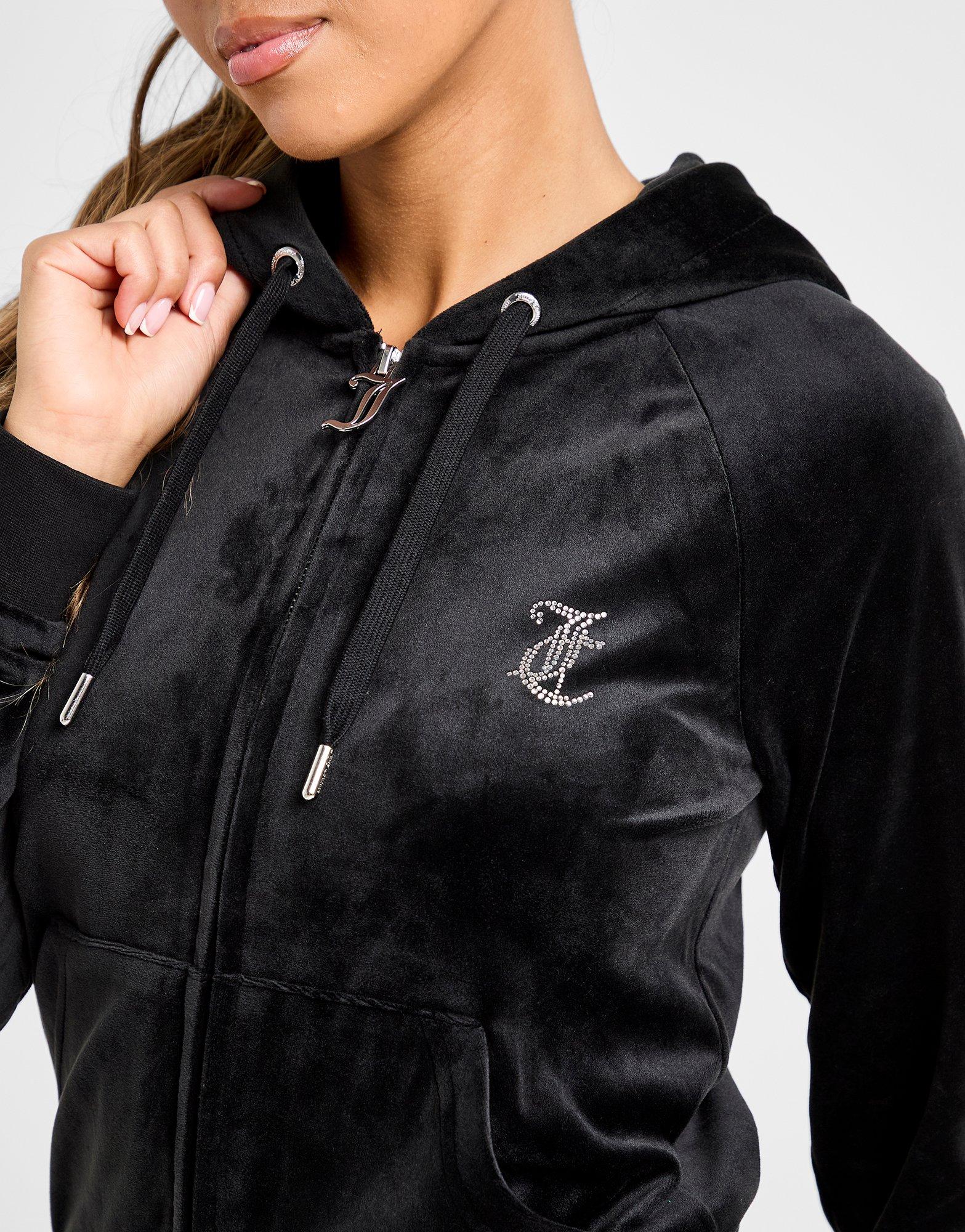 Bluză pentru femei JUICY COUTURE BLUZĂ CU GLUGĂ DMNT BLK JCJDW368101 Negru