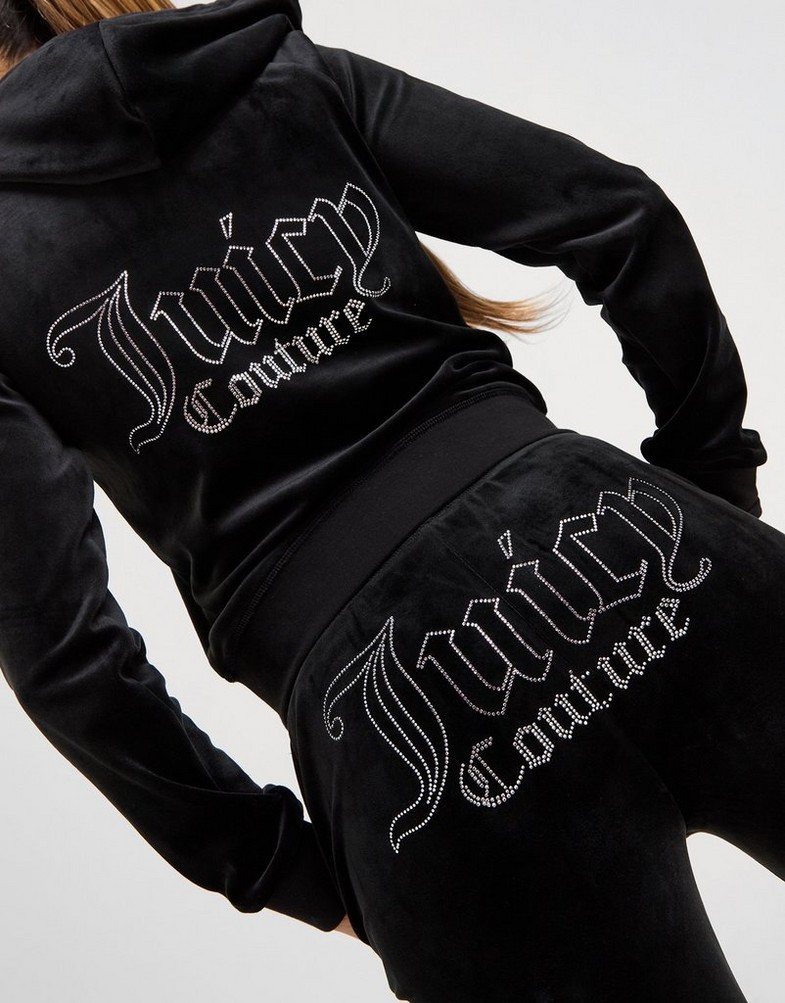 JUICY COUTURE SPODNIE DMNT JC LOGO PANT BLK JCJDW369101 Czarny