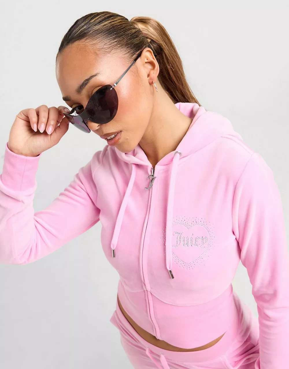 JUICY COUTURE КОФТА НА БЛИСКАВЦІ   З КАПЮШОНОМ DMNT PNK, фото 1 з 5