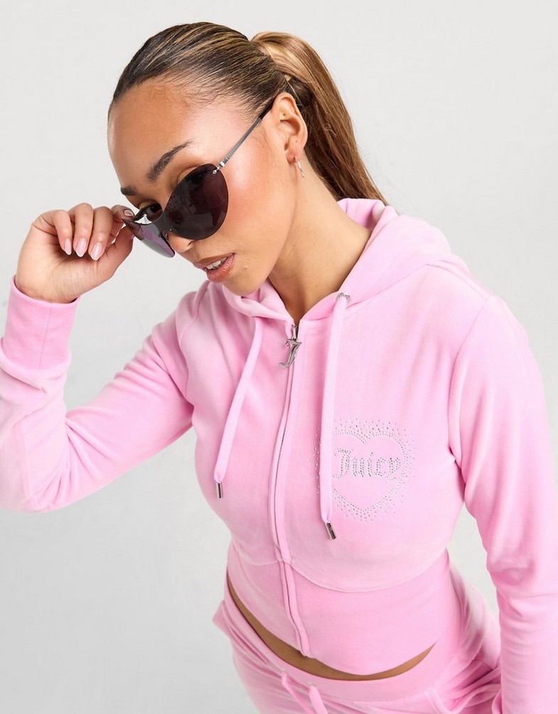 Női pulóver JUICY COUTURE PULÓVER CIPZÁRAS KAPUCNIS DMNT PNK JCJDW376346 Rózsaszín