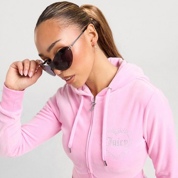 Дамска блуза JUICY COUTURE СУИТЧЪР СЪС ЗАКОПЧАВАНЕ   С КАЧУЛКА DMNT PNK