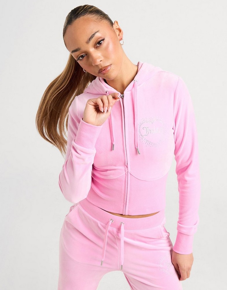 Női pulóver JUICY COUTURE PULÓVER CIPZÁRAS KAPUCNIS DMNT PNK JCJDW376346 Rózsaszín