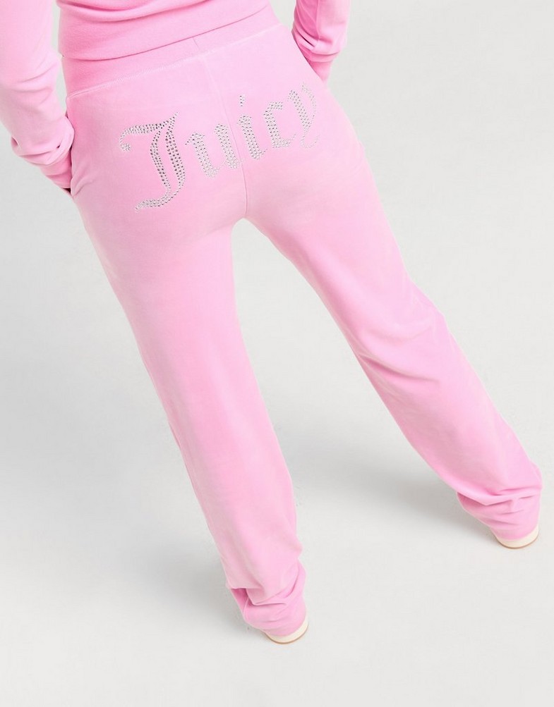 Dámské kalhoty JUICY COUTURE KALHOTY  DMNT HEART LOGO PNT PNK JCJDW378346 Růžová