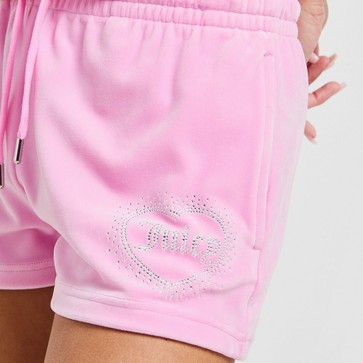 Dámske krátke nohavice JUICY COUTURE ŠORTKY  DMNT HEART LOGO SHT PINK