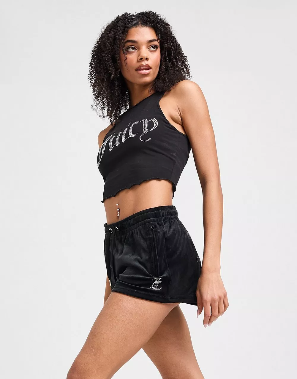 JUICY COUTURE ШОРТИ DMNT JC LOGO SHT BLK, фото 1 з 5
