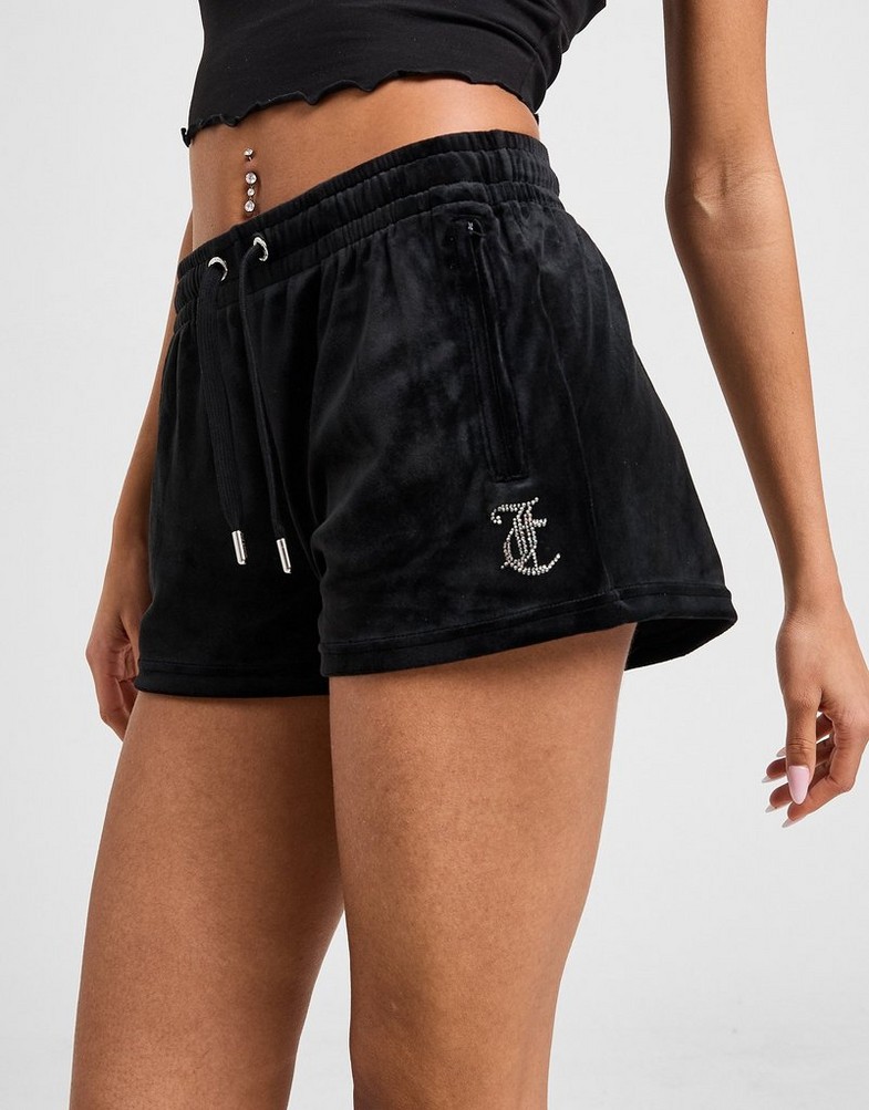 Pantaloni scurți pentru femei JUICY COUTURE PANTALONI SCURȚI   DMNT JC LOGO SHT BLK JCJDW370101 Negru