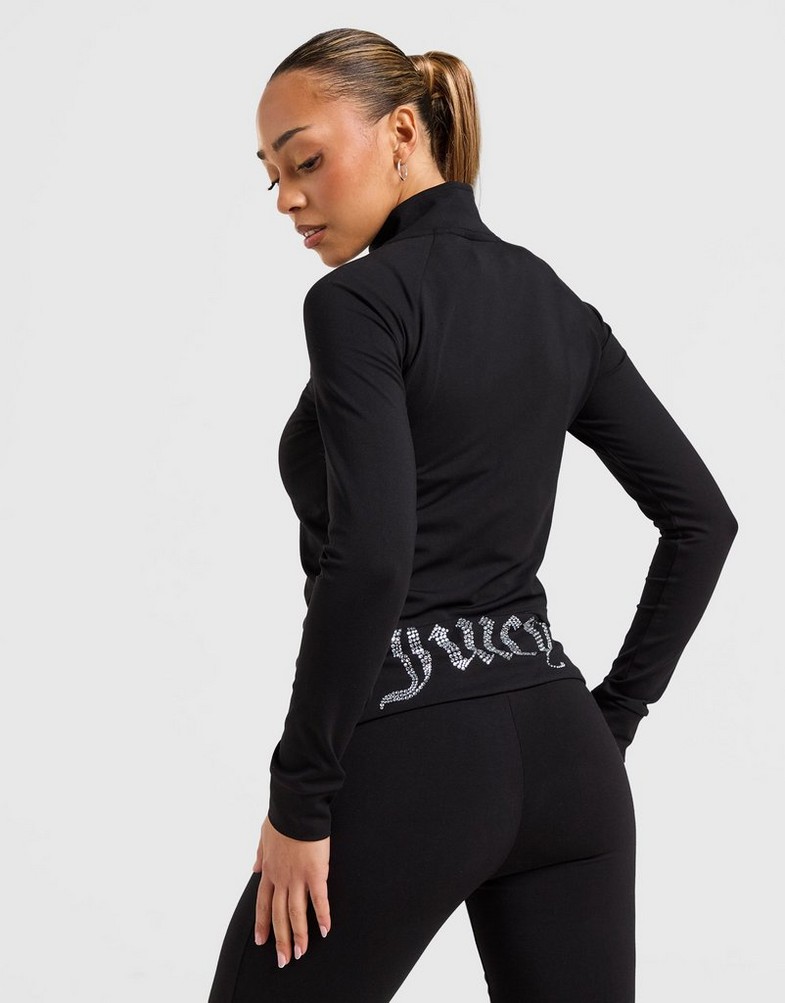 Női pulóver JUICY COUTURE PULÓVER CIPZÁRAS KAPUCNIS DMNT BLK JCJDW374101 Fekete