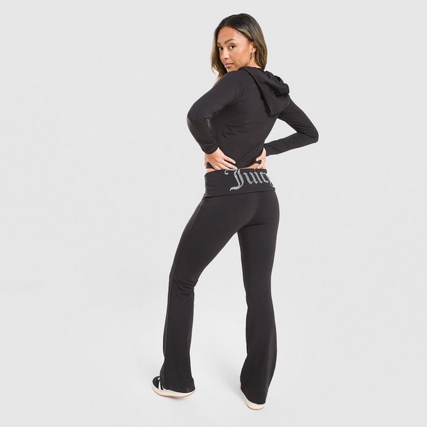 JUICY COUTURE KALHOTY  DMNT FOLD OVER PANT BLK