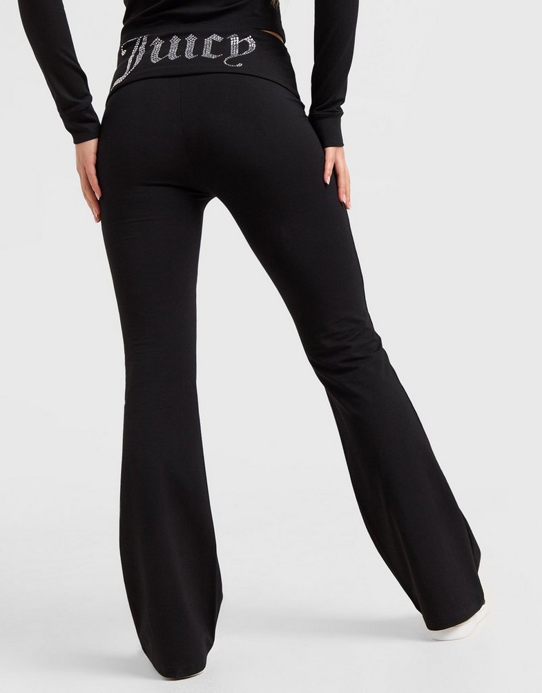 Dámske nohavice JUICY COUTURE NOHAVICE  DMNT FOLD OVER PANT BLK JCJDW375101 Čierna