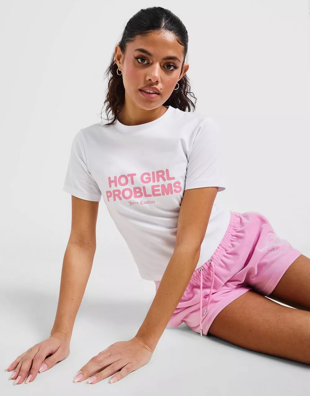 JUICY COUTURE ФУТБОЛКА HOT GIRL T WHT/PNK, фото 1 з 6