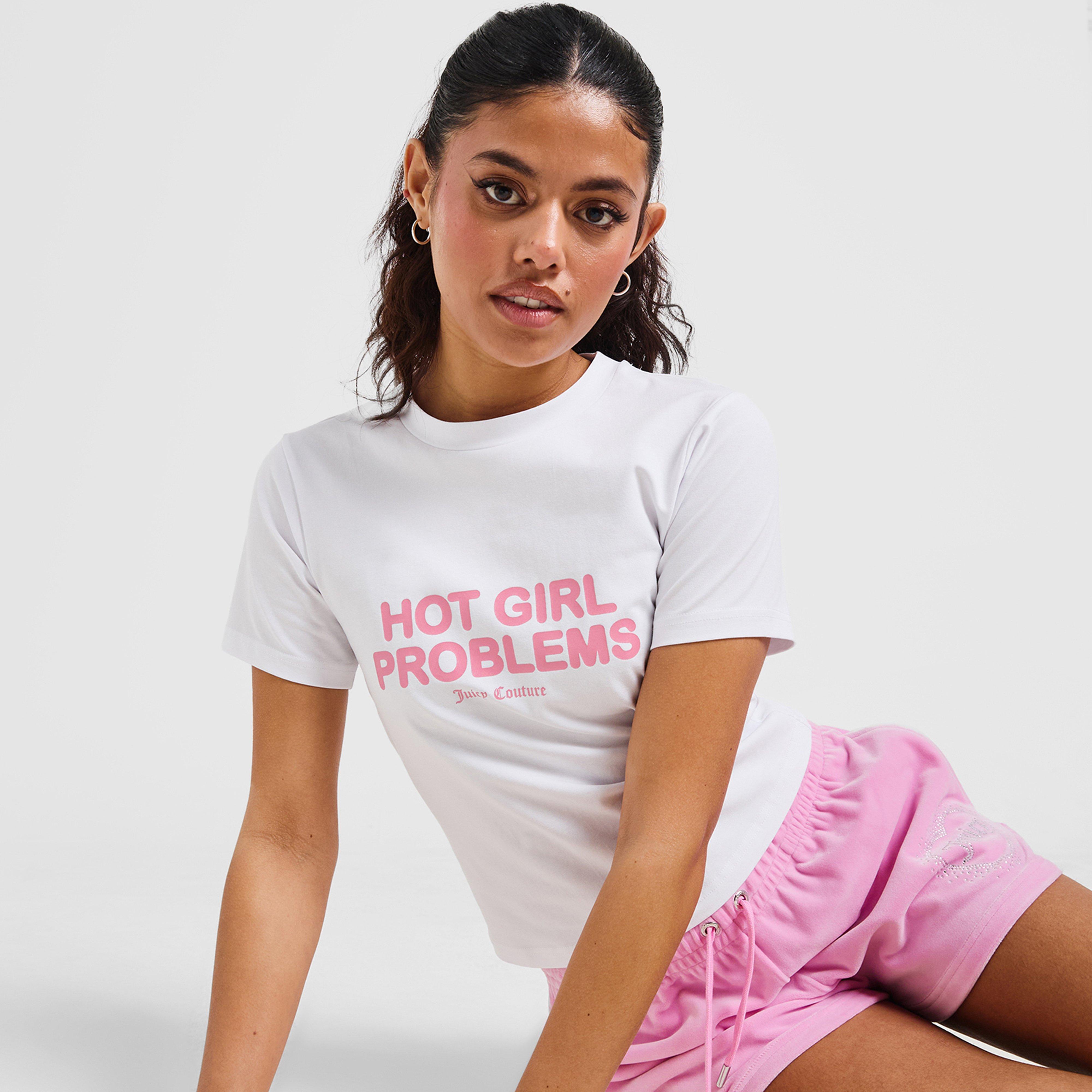 Moteriški marškinėliai JUICY COUTURE MARŠKINĖLIAI HOT GIRL T WHT/PNK