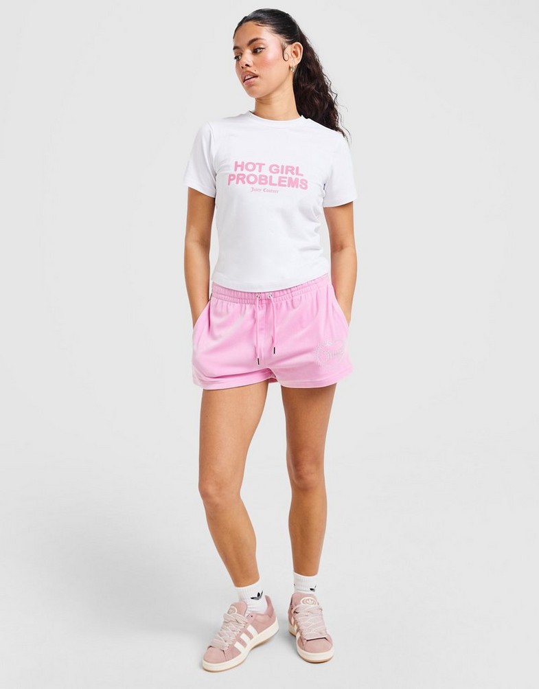 Dámské tričko JUICY COUTURE TRIČKO HOT GIRL T WHT/PNK JCJDW381117 Bílá