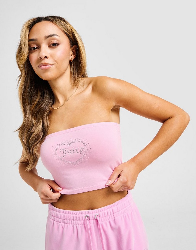 Női top JUICY COUTURE TOP DMNT HEART LOGO BND PNK JCJDW399346 Rózsaszín