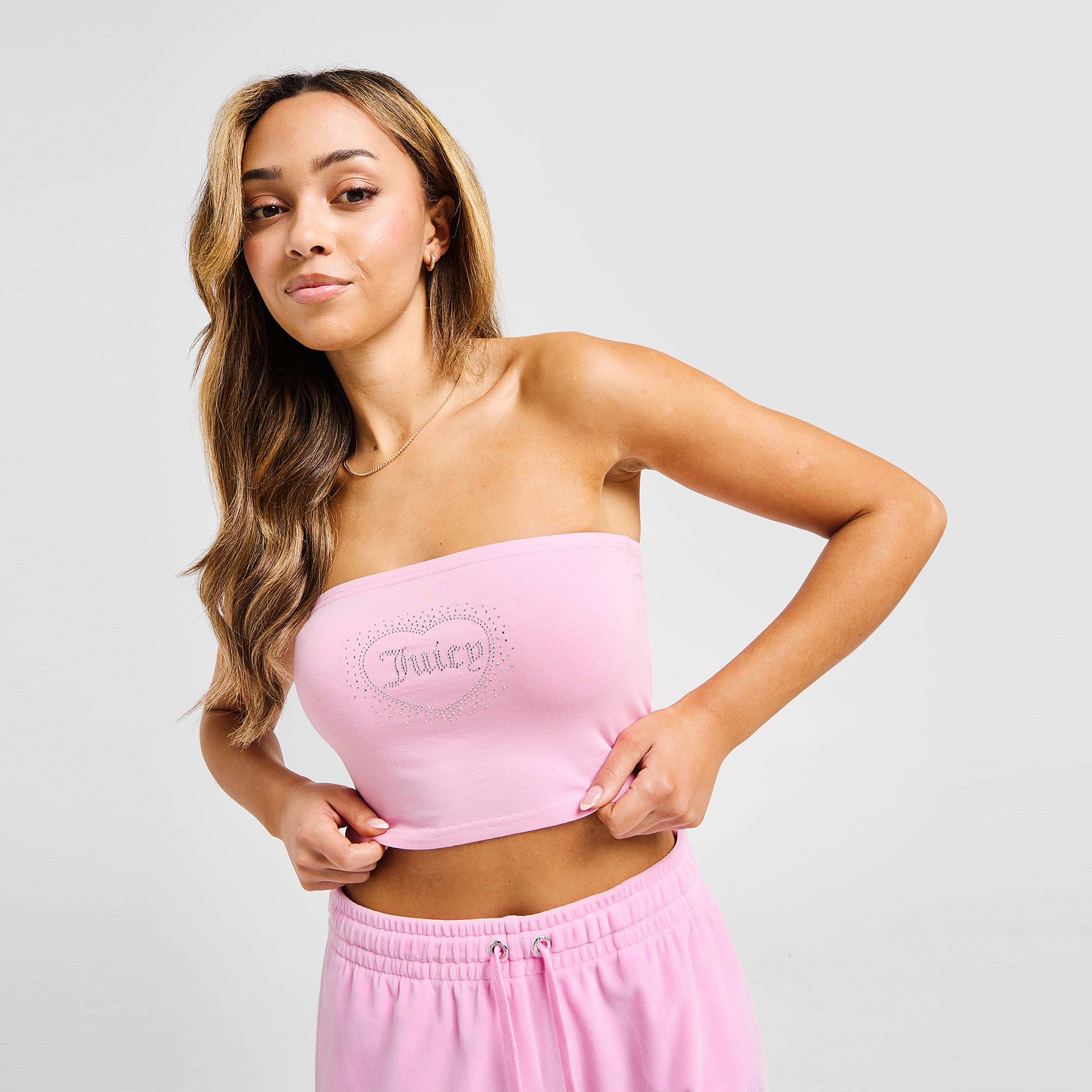 Moteriški marškinėliai be rankovių JUICY COUTURE MARŠKINĖLIAI DMNT HEART LOGO BND PNK