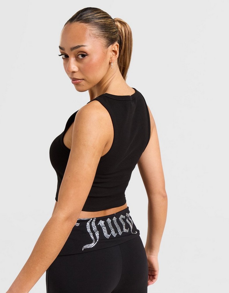Top pentru femei JUICY COUTURE MAIOU DMNT RIB MAIOU BLK JCJDW364101 Negru