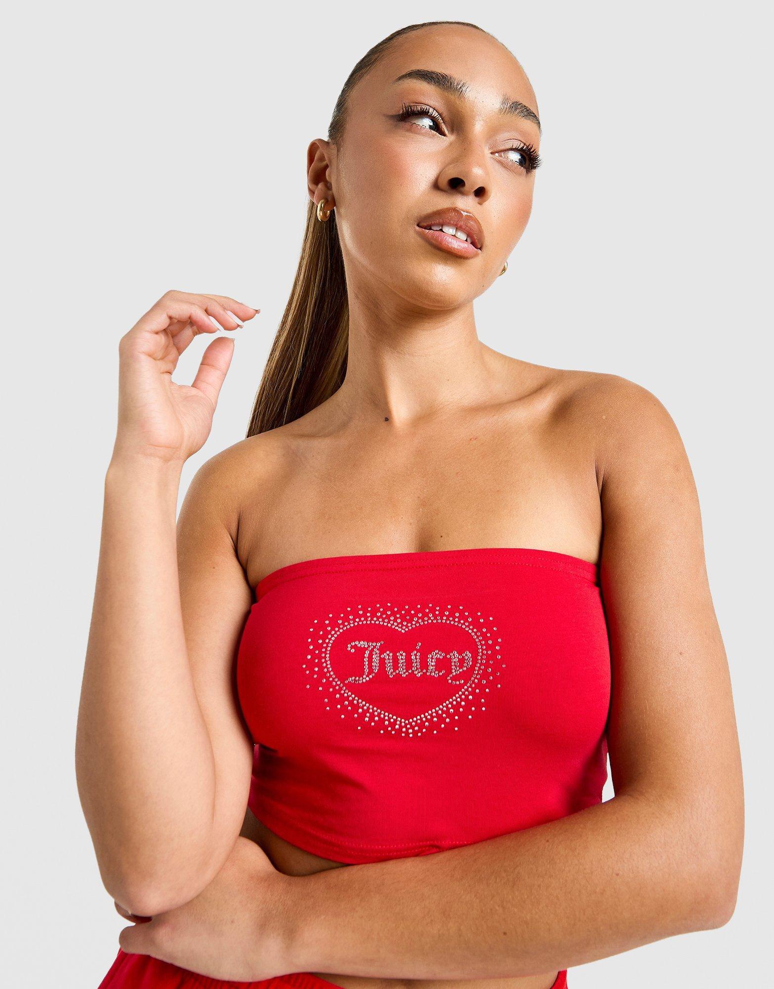Juicy Couture Top Dmnt Heart Lgo Bnd C’red